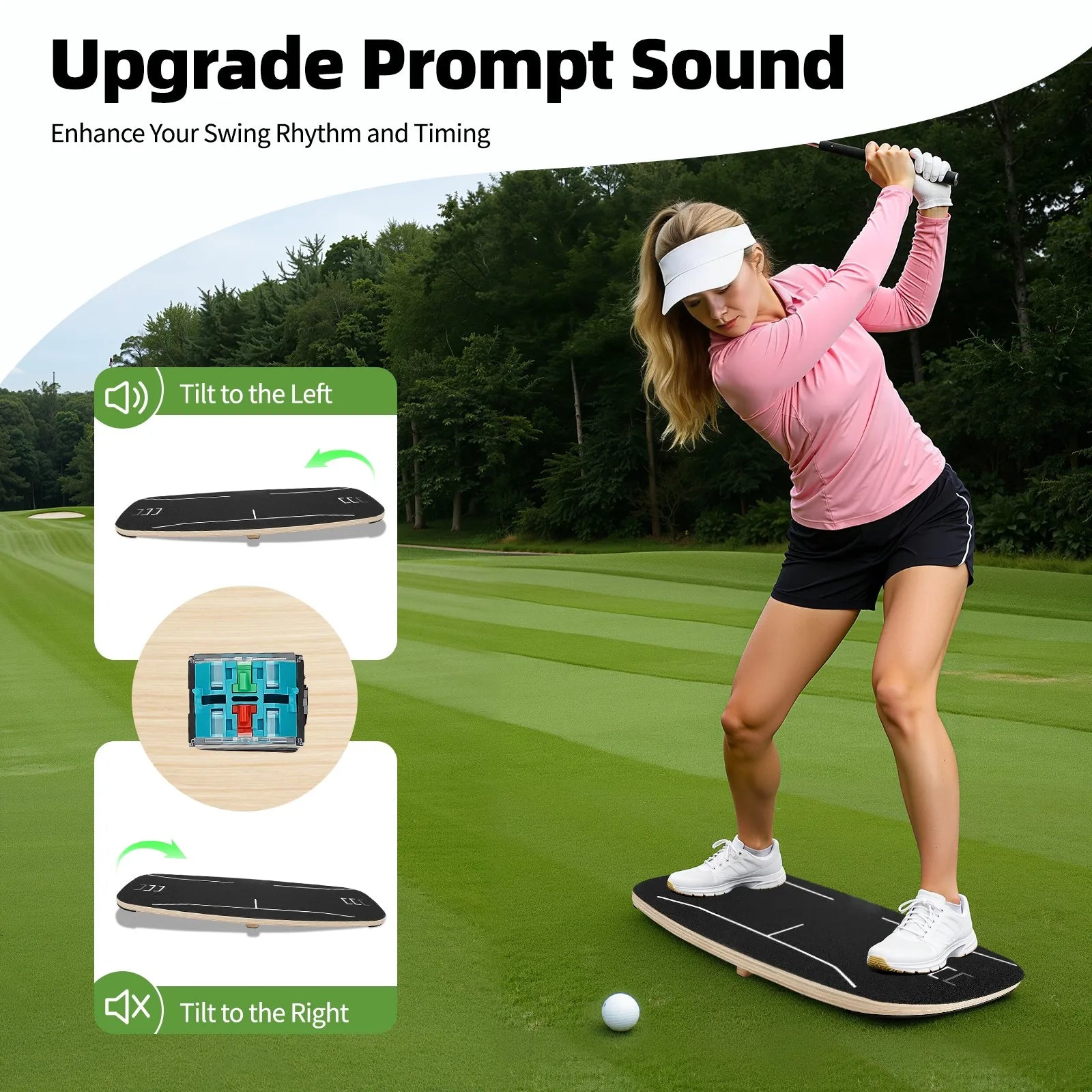 Golf Pressure Plate Weight Shift Balance Board Swing Trainer for Indoor Outdoor Use Enhancing Stability and Power