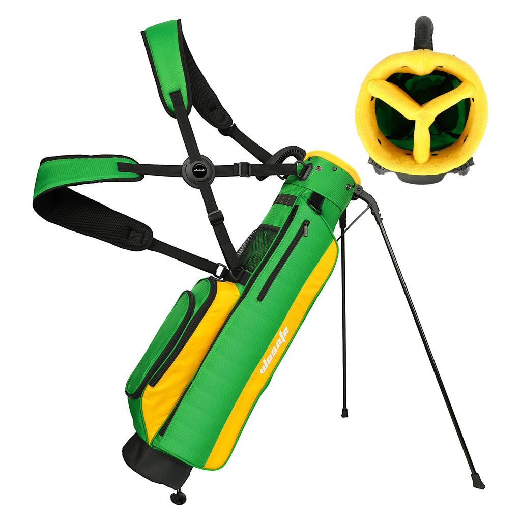 Lightweight Golf Stand Bag for Driving Range & Executive Courses, 2/3 Way Divider Sunday Carry Bag with Auto-Pop Stand, 5 Pocket