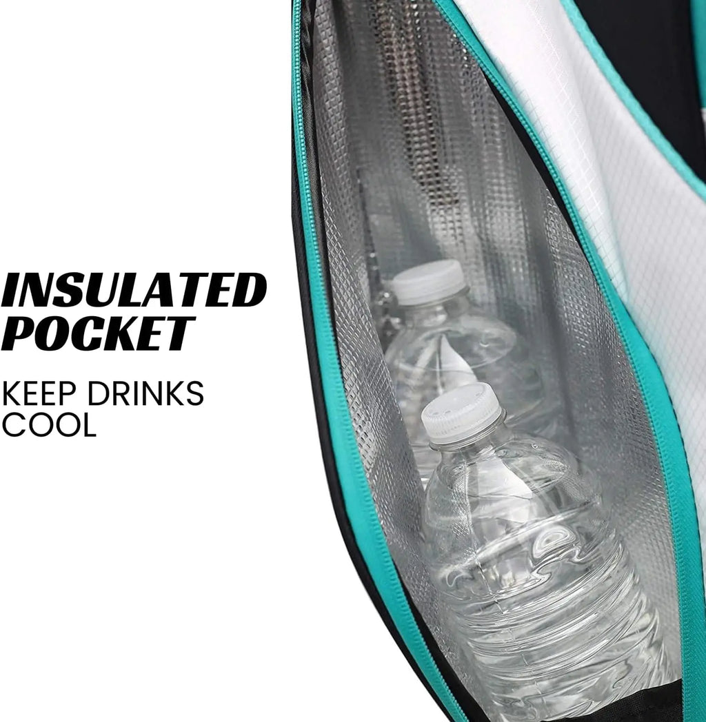 Vintage 80s Retro Golf Bag for Women in Black, White, Teal & Pink - Premium Quality