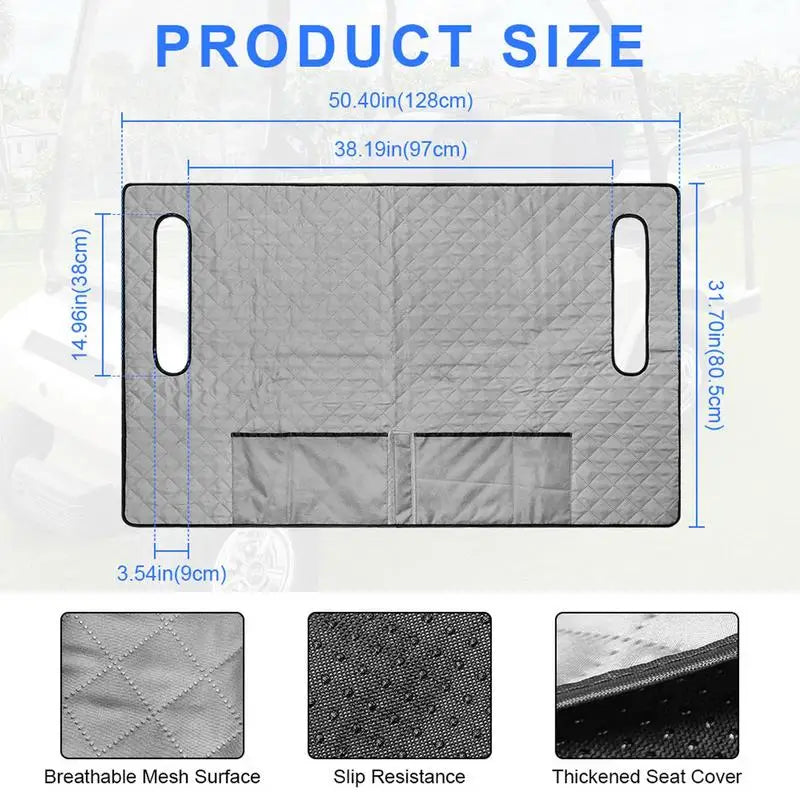 Golf Cart Seat Cover Waterproof Golf Cart Seat Towel Blanket Non-Slip Bottom Golf Cart Seat Cover For 2 Person Seats For Family