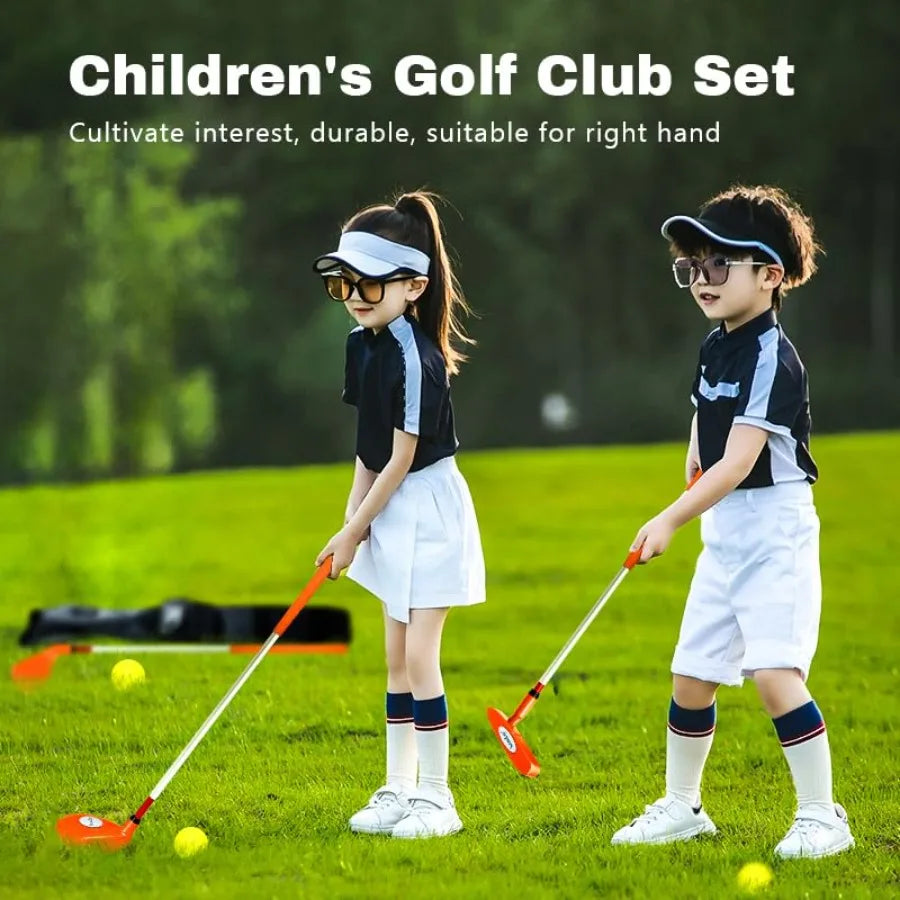 Golf Clubs Set for Yard Sports: Complete Three-Club Package with Durable Carry Bag and Soft Practice Balls Ideal for 's Outdoor