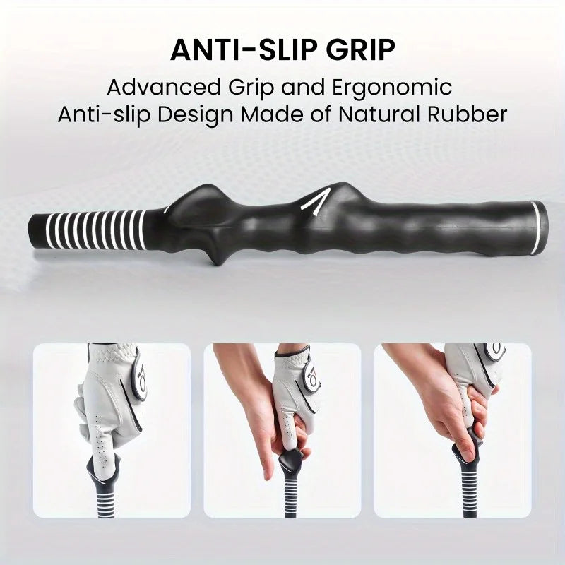 Durable Golf Rubber Hand Shape Grip Exercise Pole Grip Swing Training Outdoor Golf Position Practice Tools