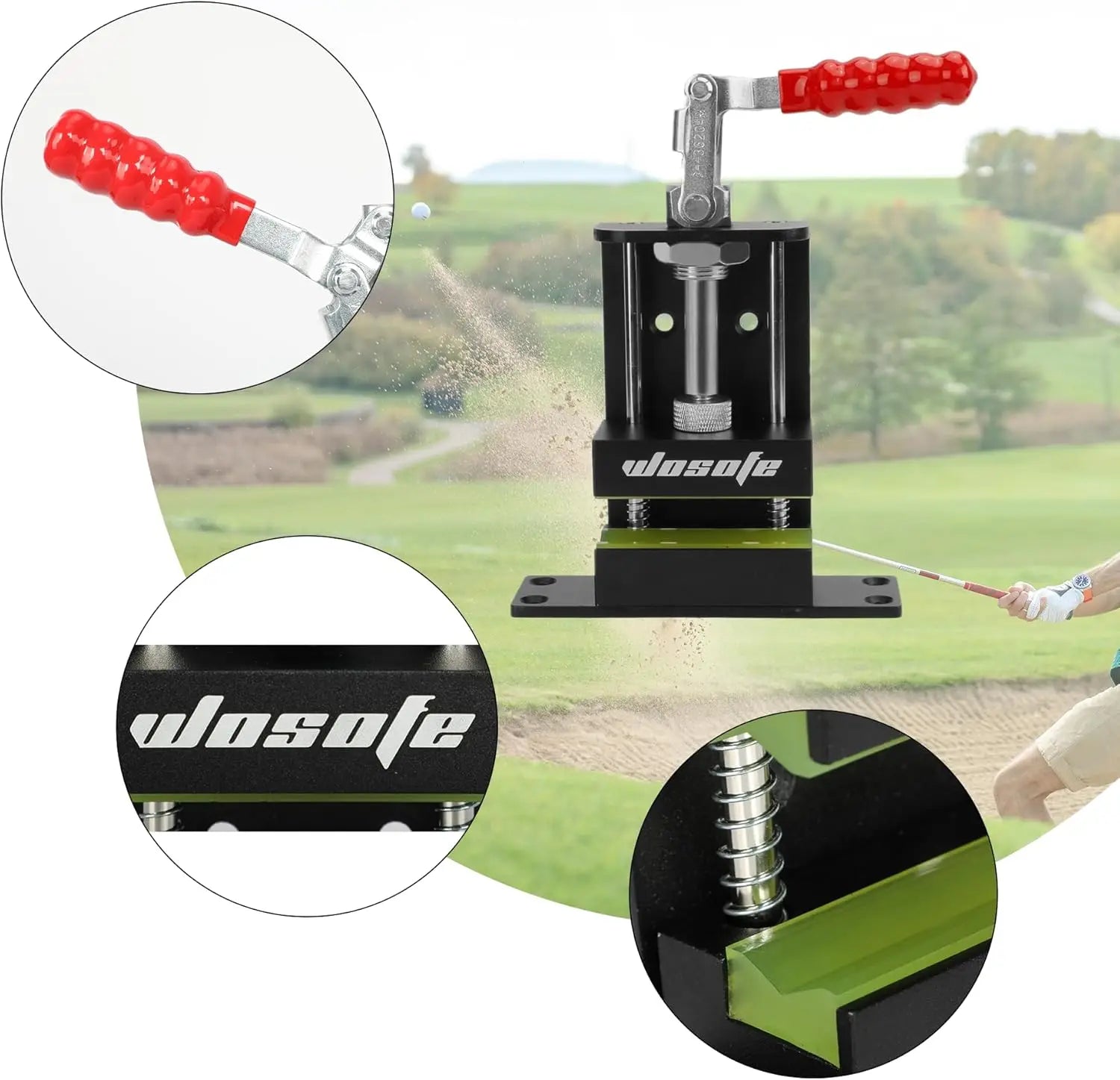 wosofe Golf Club Regrip Vise Tool，Rubber Grip Vise Clamp，Golf Club Gripping Station,Golf Workshop Supplies，Includes A Regripping