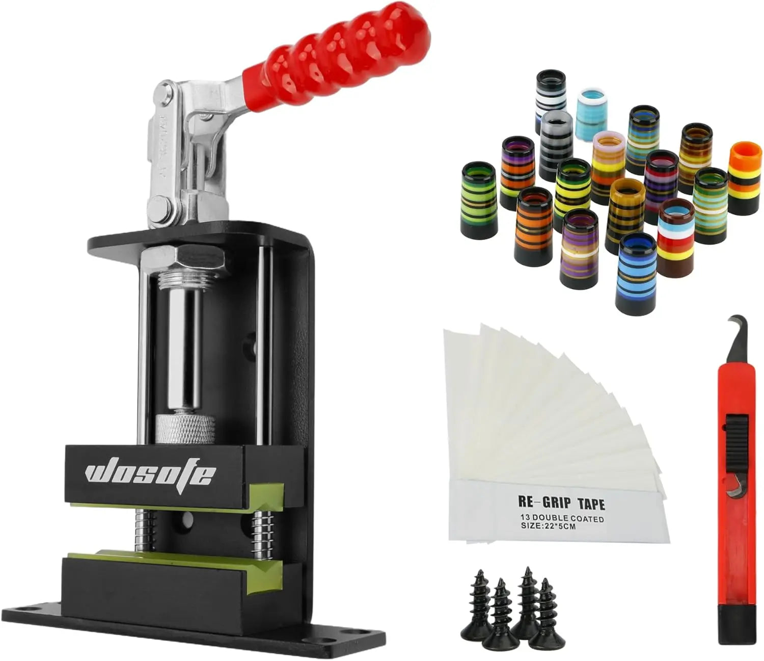 wosofe Golf Club Regrip Vise Tool，Rubber Grip Vise Clamp，Golf Club Gripping Station,Golf Workshop Supplies，Includes A Regripping