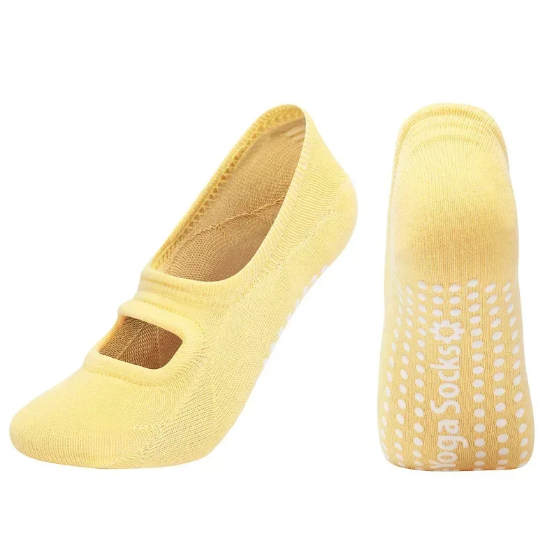 Silicone Non-slip Yoga Socks for Women Girls Large Size Backless Breathable Sports Socks Cotton Invisible Floor Pilates Socks