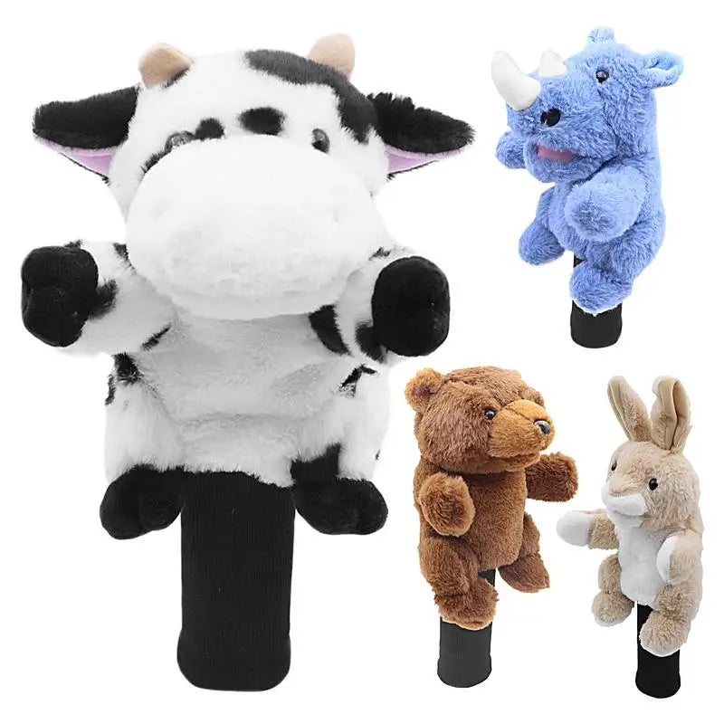 Golf Head Covers Plush Driver Cover Golf Heads Cartoon Stuffed Animal Putter Headcover Animal Golf Headcover Golf Club Protector