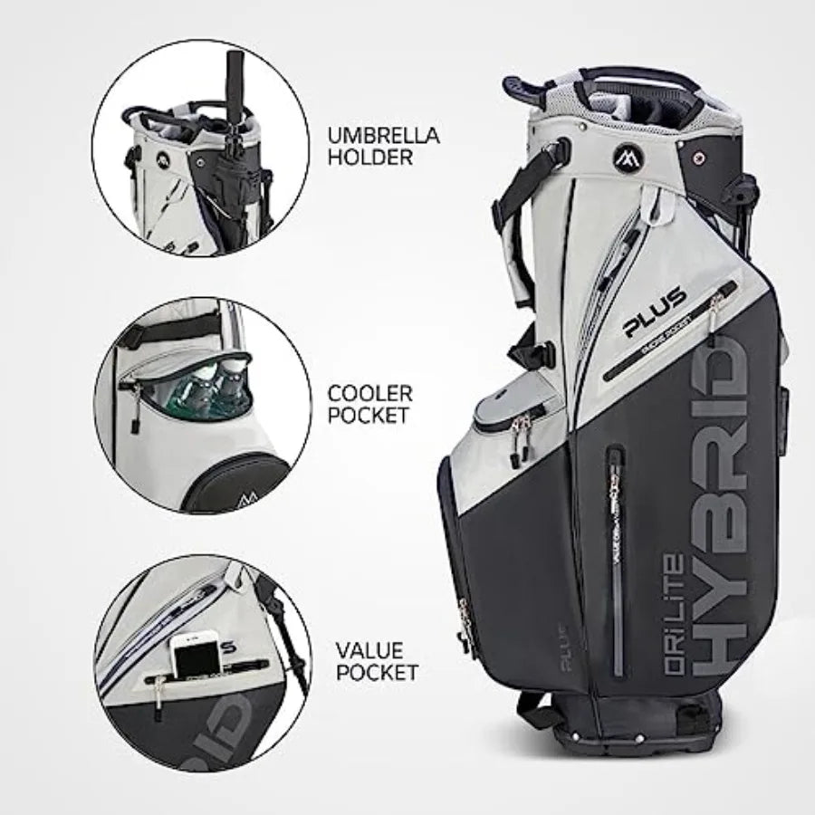 Dri Lite Hybrid Plus 14 Way Divider Golf Stand Bag Waterproof Lightweight Dual Strap Fits Push Carts