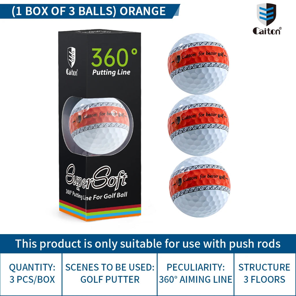 Caiton 12/3pcs 3-Layer PU Putter Golf Ball, 360° Precision Stable Shooting Line, Enhancing Putting Accuracy and Stability