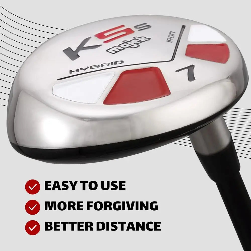 Men's Golf Hybrid Clubs Set: 7, 8, 9, PW, Utility A-Flex Right-Handed