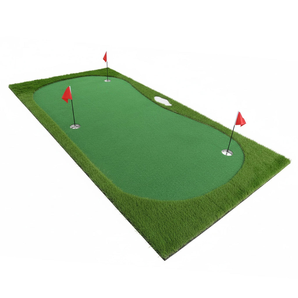 Golf Putting Training Mat Golf Putting Green Training Mat with Movable Cup/Slope Pad 3mx1.5m for Putting Practice Indoor Outdoor