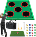Golf Game Play Set for Golfers Fathers, with 20 Velcro Golf Balls, Putting Mat, Golf Putter and Carrying Bag, Indoor Outdoor