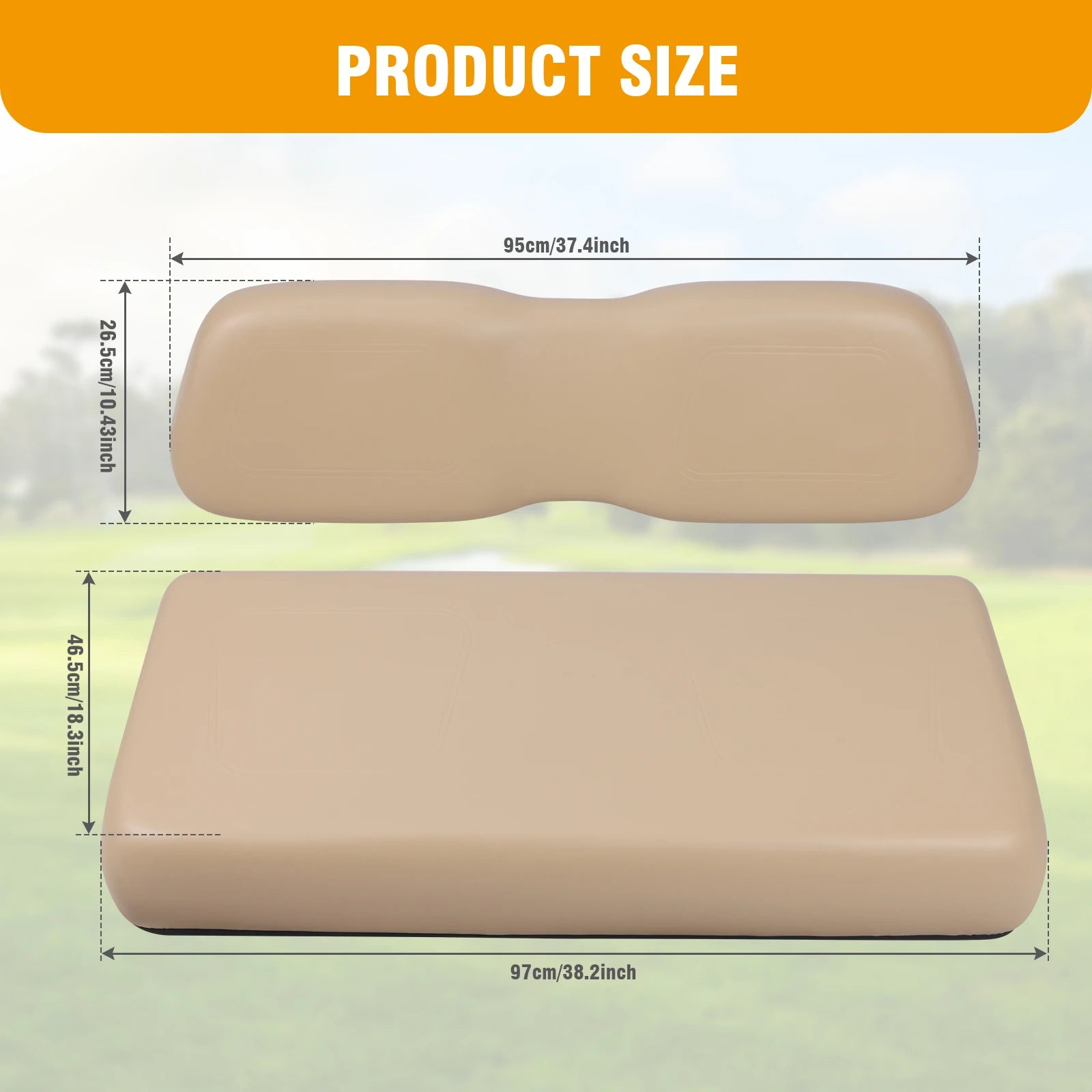 Golf Cart Front Seat Cushion 102076601 102076602 Front Seat Back and Bottom Cushion Assembly for Club Car DS 2000.5-up Models
