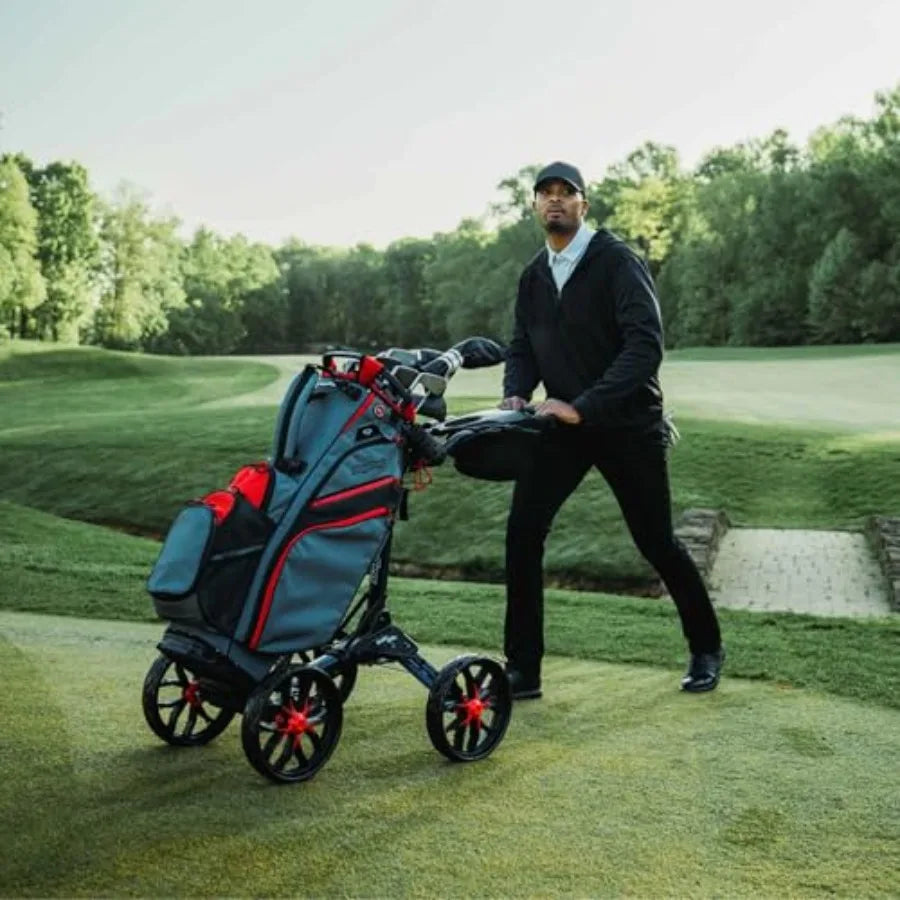 Bag Boy Quad Pro Push Cart Black/Slate for Golf with Durable Polycarbonate Construction and Enhanced Load Capacity
