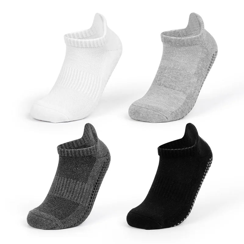 Women Men Sport Non Slip Yoga Socks with Grips Non-slip Hospital Anti Skid Ballet Pilates Fitness Exercise Terry Ankle Socks