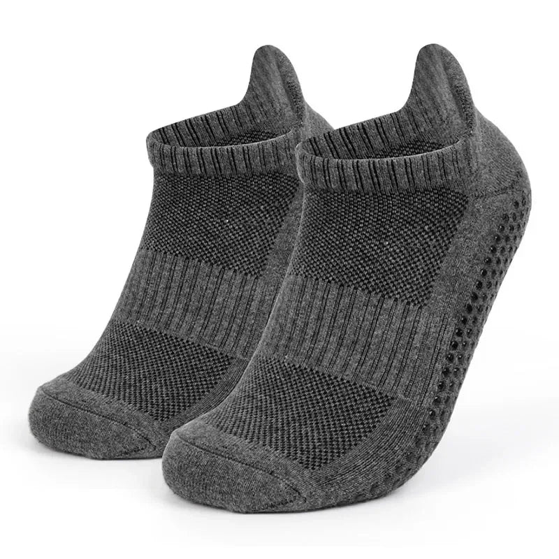 Women Men Sport Non Slip Yoga Socks with Grips Non-slip Hospital Anti Skid Ballet Pilates Fitness Exercise Terry Ankle Socks
