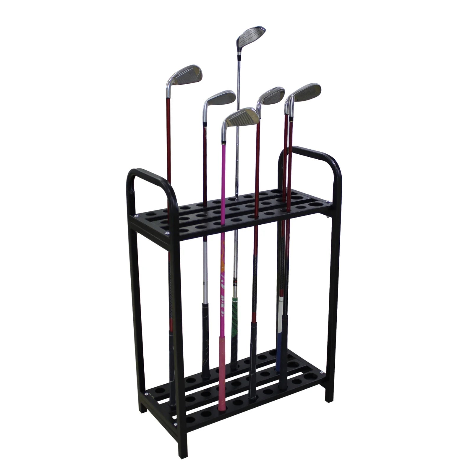 NEW Metal Golf Club Holder Organizer - 27 Club Display Rack, Durable Golf Shelf Stand for Storage and Wall Mount