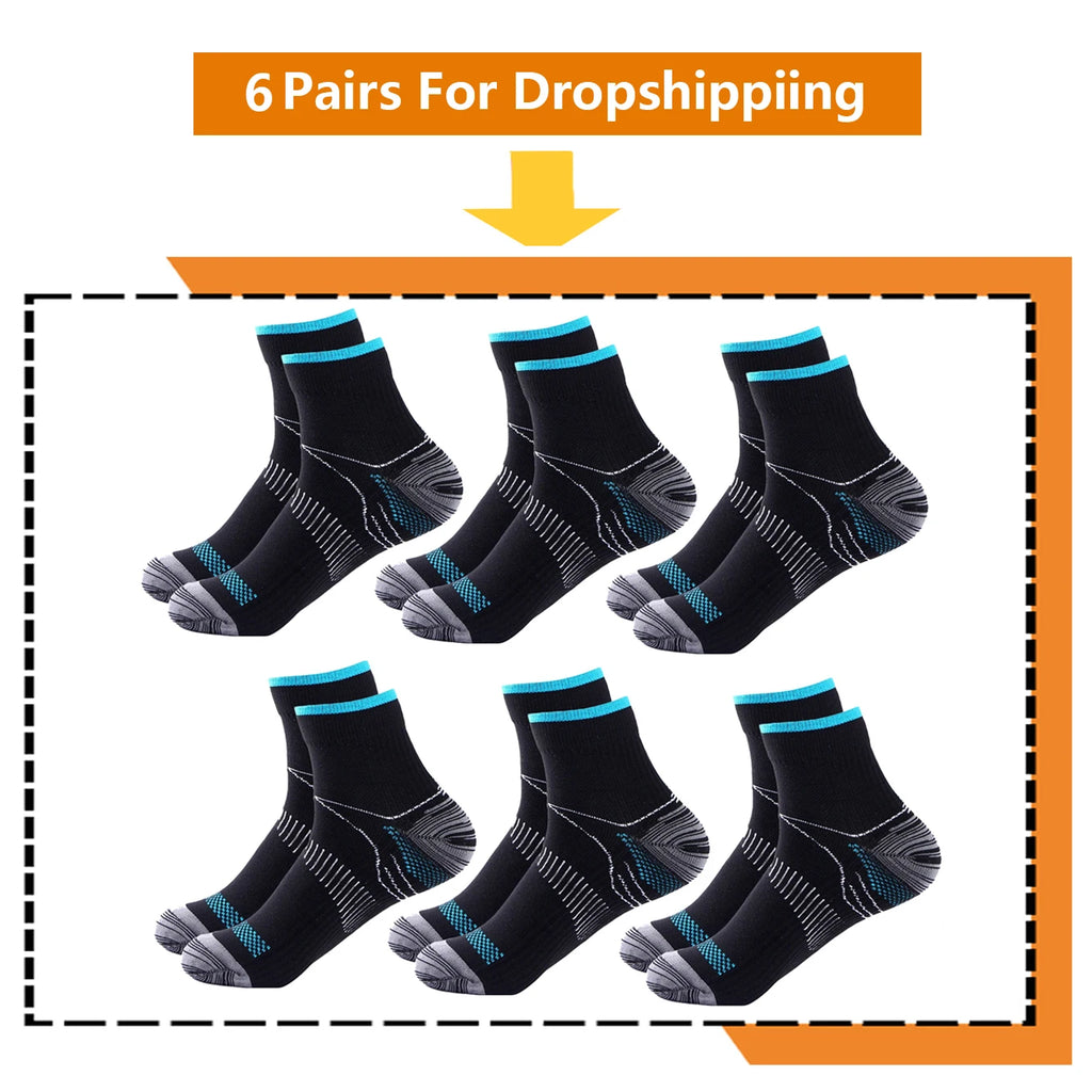 Brothock 3 Pairs For Dropshipping Compression Socks 20-30 mmHg Athletic Nylon Medical Nursing Stockings Sport
