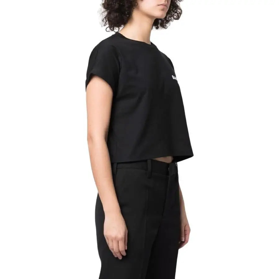 Balmain | Flock Logo Print Cropped T Shirt