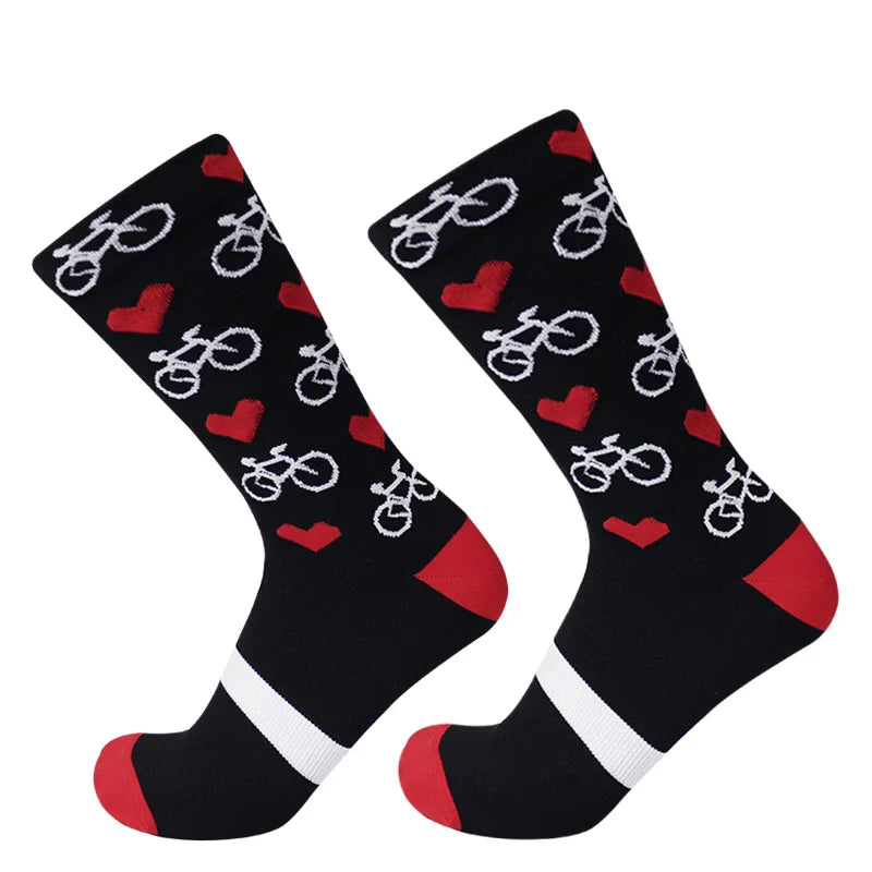 New Professional Competition Compression Cycling Socks Men Women Road Bicycle Outdoor Racing Bike Sport Running Socks