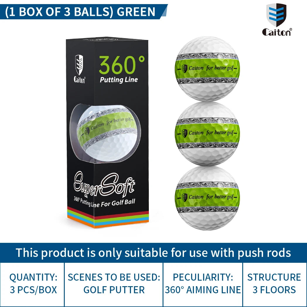 Caiton 12/3pcs 3-Layer PU Putter Golf Ball, 360° Precision Stable Shooting Line, Enhancing Putting Accuracy and Stability