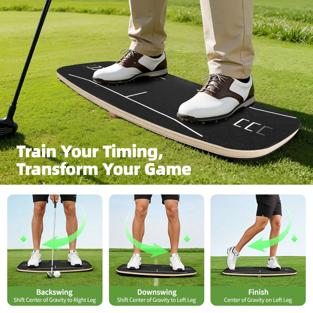 Golf Pressure Plate Weight Shift Balance Board Swing Trainer for Indoor Outdoor Use Enhancing Stability and Power