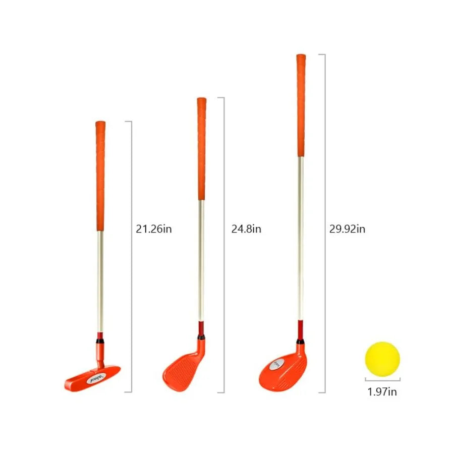 Golf Clubs Set for Yard Sports: Complete Three-Club Package with Durable Carry Bag and Soft Practice Balls Ideal for 's Outdoor