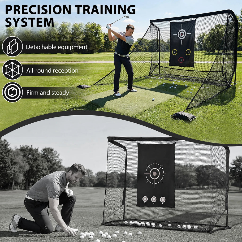 Golf Hitting Practice Net 10x7ft Side Barriers Golf Training Net For Indoor Outdoor Backyard Driving Chipping Swing Practice ﻿