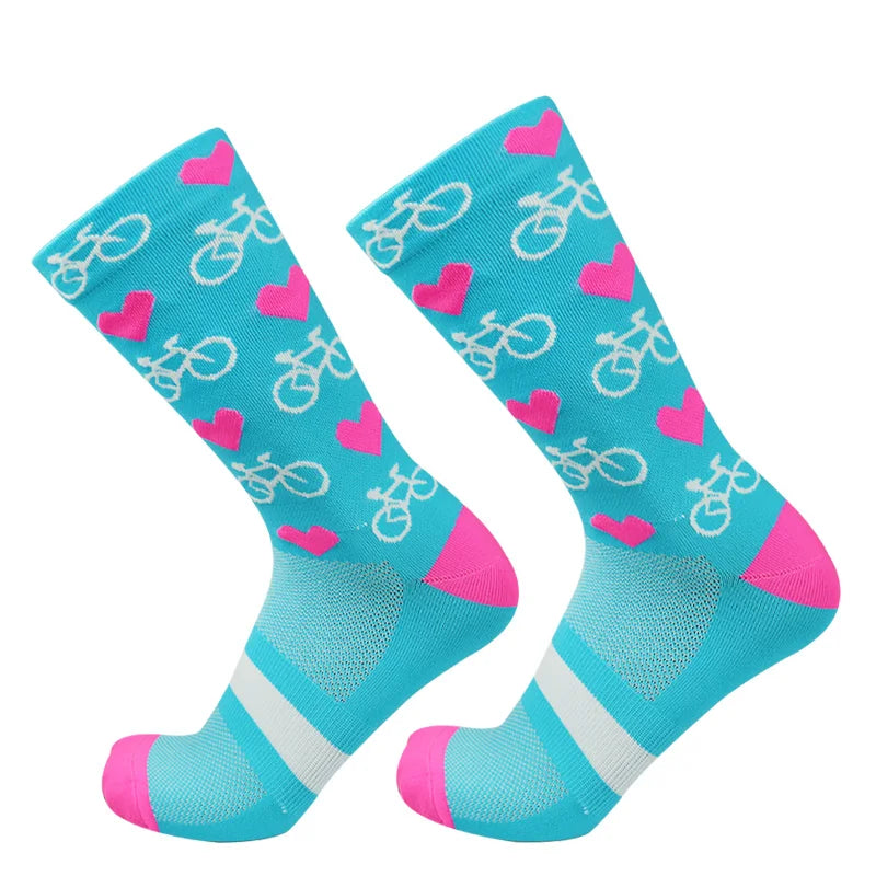 New Professional Competition Compression Cycling Socks Men Women Road Bicycle Outdoor Racing Bike Sport Running Socks