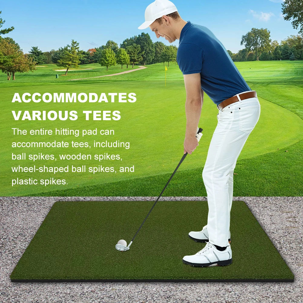 5x5ft Golf Chipping Driving Range Tee Line Practice Mat 35mm Artificial Hitting Training Mat Gifts for Men Dad