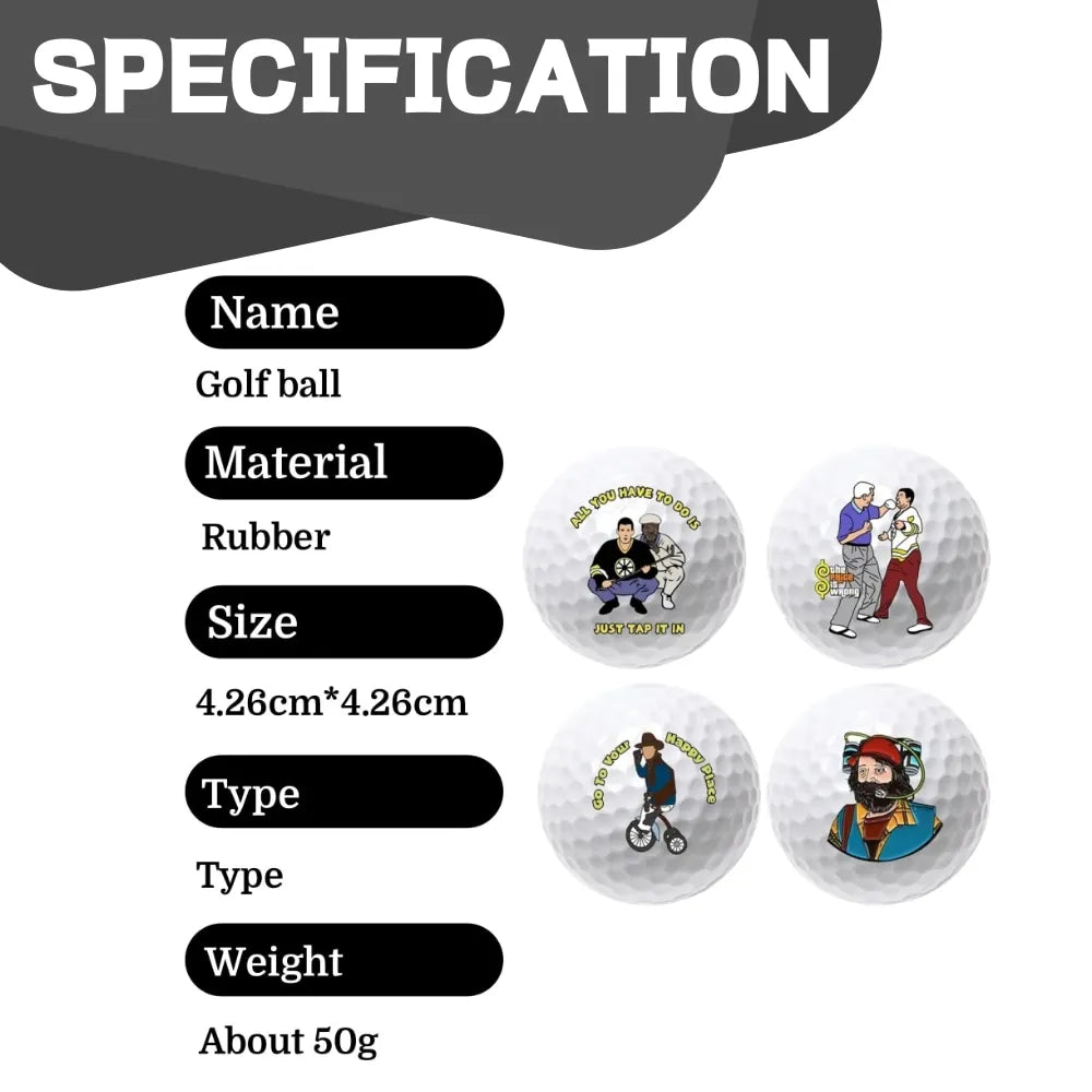 4pcs Golf Ball Golf Sports Accessories High Elasticity Unique Designs Long-distance for Golfers Christmas Gift Training Practice