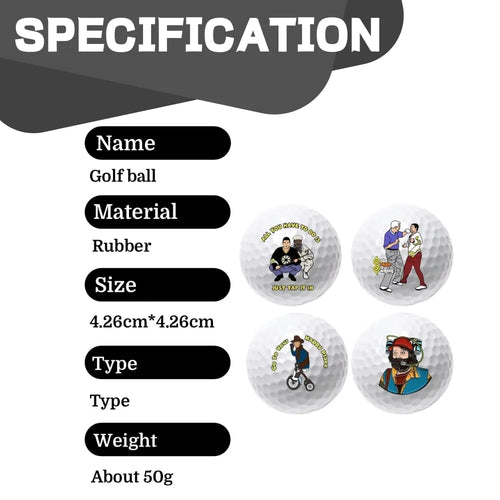 4pcs Golf Ball Golf Sports Accessories High Elasticity Unique Designs Long-distance for Golfers Christmas Gift Training Practice