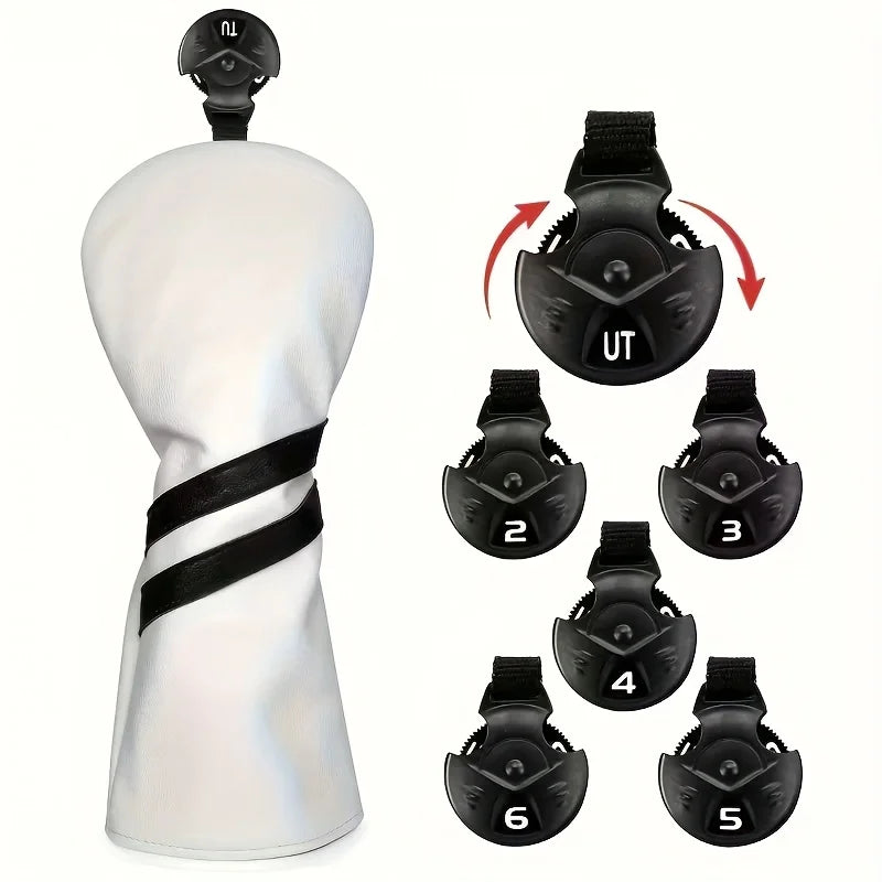 Golf Club Headcover 3pcs PU Material Outdoor Golf Sports Prevents Friction Durable Impact Essential Golfer Course Use Accessory
