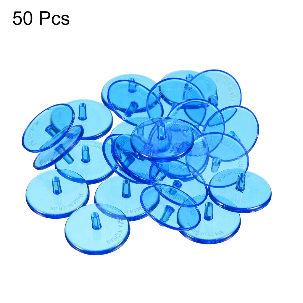 Golf Ball Marker, 50 Pack 24mm Round Transparent Flat Position Mark Places Marking Tool Golf Sport Accessory, Blue Green
