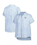Tommy Bahama | Women's Light Blue Texas Longhorns Legacy Leaves Camp Button-Up Shirt