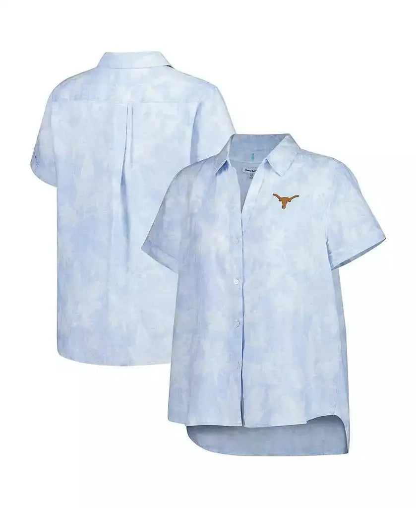 Tommy Bahama | Women's Light Blue Texas Longhorns Legacy Leaves Camp Button-Up Shirt