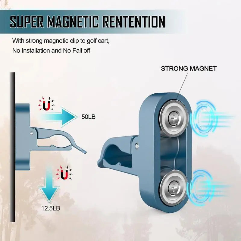 Magnetic Golf Holder Clip 30-60 Rings Gauge Golf Club Holder Portable Stand Clip Mount Smokes Clip Boating Fishing tool supplies