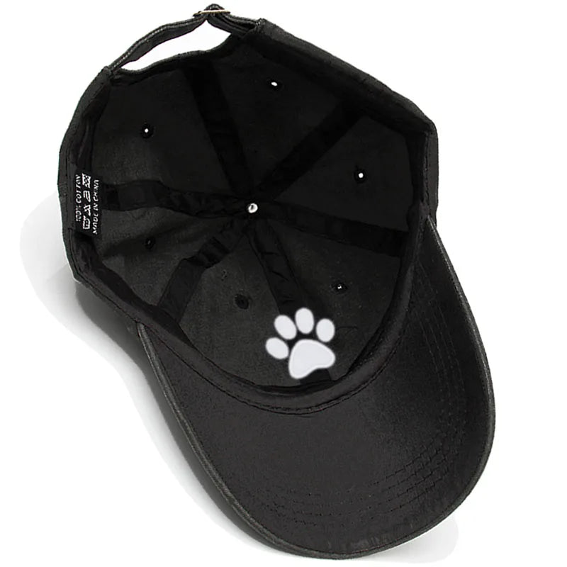 Dog Paw Embroidered Baseball Cap for Women Men Fashion Adjustable Washed Cotton Dad Hat Unisex Classic Golf Caps