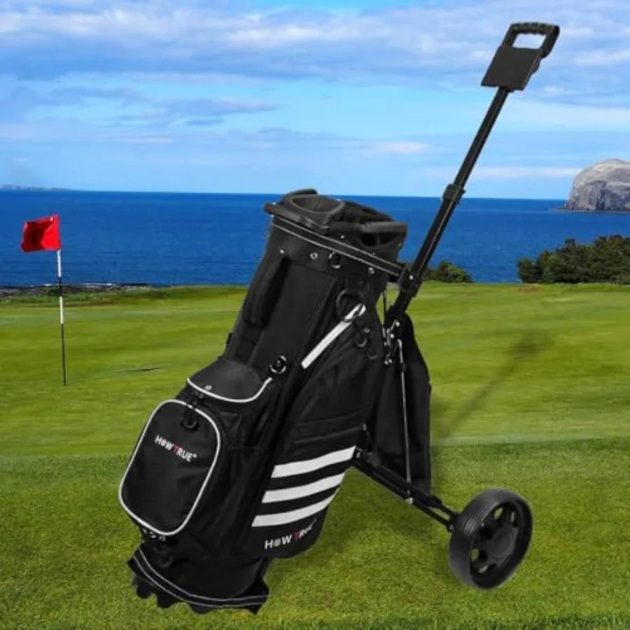 2 Wheel Foldable Golf Push Cart Collapsible Golf Trolley Push Pull Golf Cart Golf Hand Cart 2 Wheel Golf Cart Golf Bag Cart