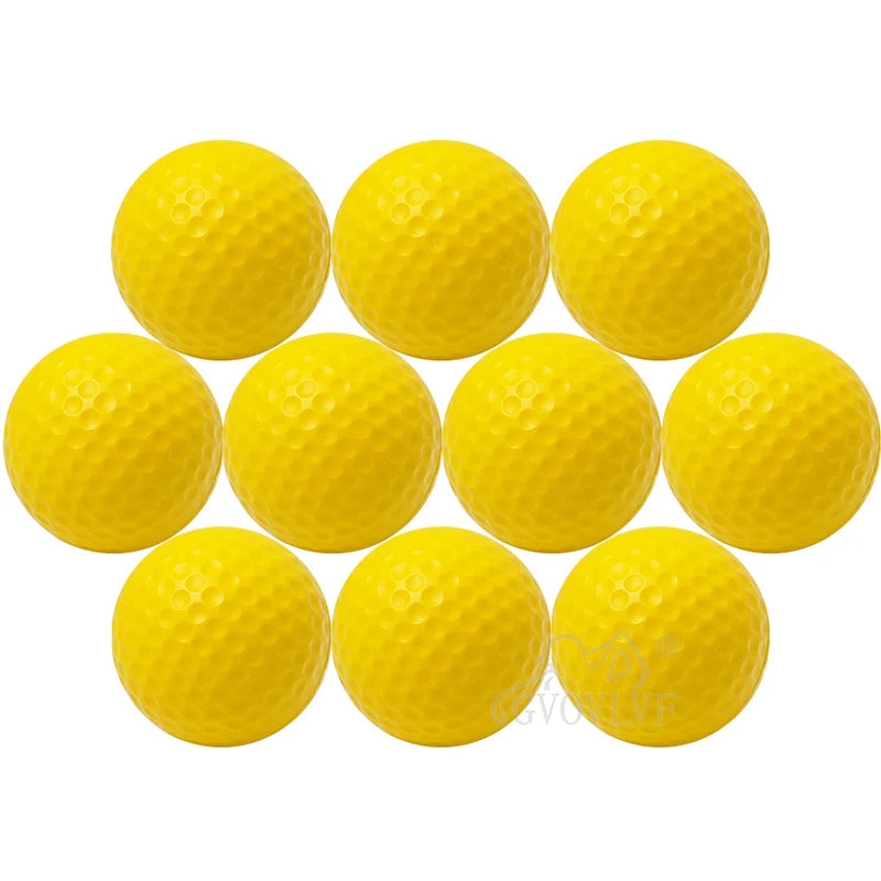 10pcs/lot Soft Indoor Practice PU Yellow Golf Balls Training Aid Drop Shipping Wholesale Gift for Golfers