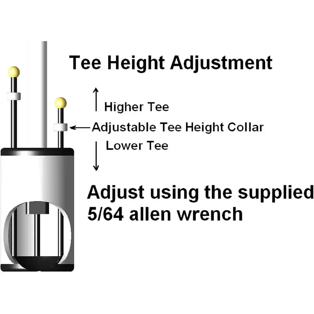 Golf Ball Teeing Device with Magnetic Height Probes and Bending Issue Solution