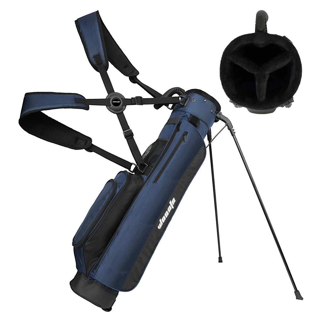 Lightweight Golf Stand Bag for Driving Range & Executive Courses, 2/3 Way Divider Sunday Carry Bag with Auto-Pop Stand, 5 Pocket