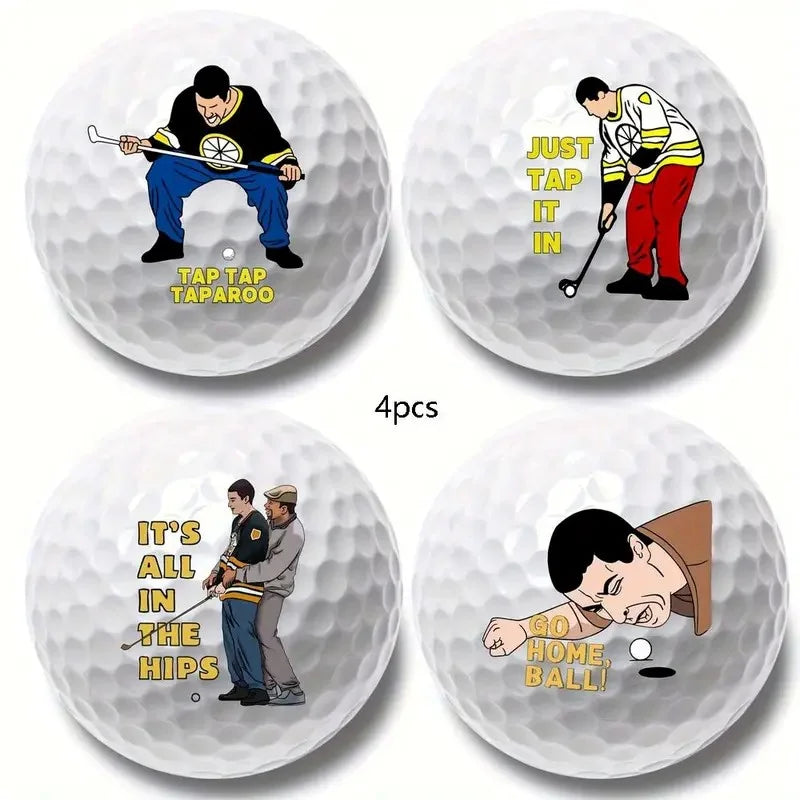 4pcs Golf Ball Golf Sports Accessories High Elasticity Unique Designs Long-distance for Golfers Christmas Gift Training Practice