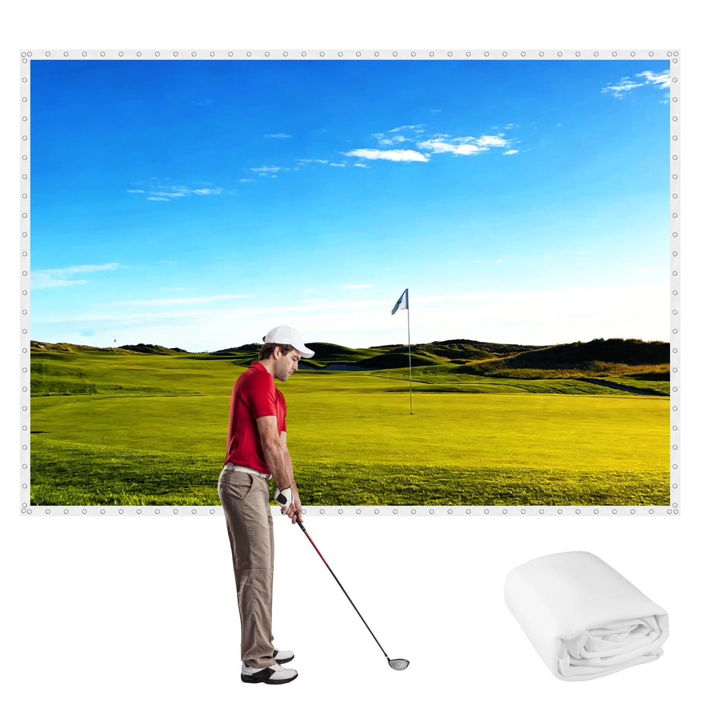 Golf Simulator Impact Screen 9.8x13ft Golf Impact Screen for Indoor/Home/Garage Training Hitting Screens with Grommet Holes