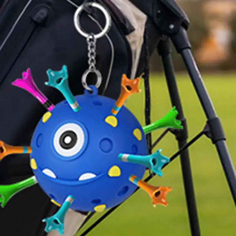 Golf Tee Hanger Small Ball Tee Holders Colorful Golf Ball Tee Holder Novelty Keychain Accessory For 3 1/4 2 3/4 1 1/2 Tees