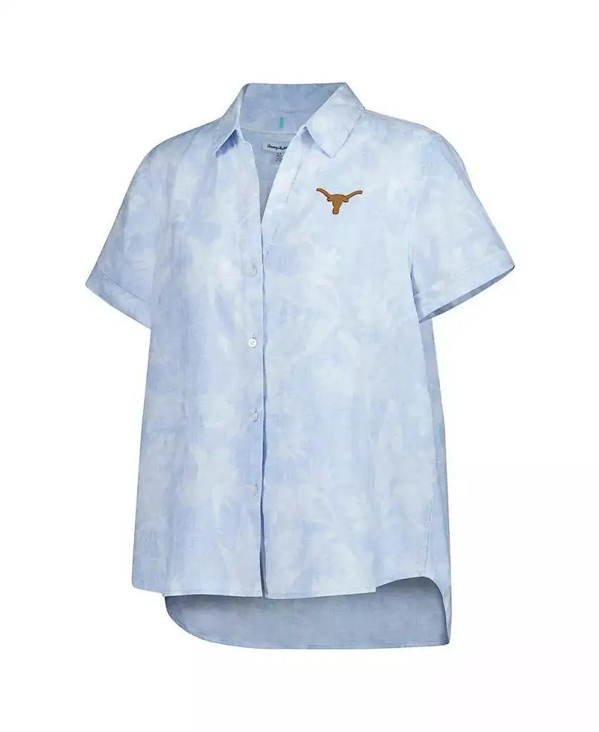 Tommy Bahama | Women's Light Blue Texas Longhorns Legacy Leaves Camp Button-Up Shirt