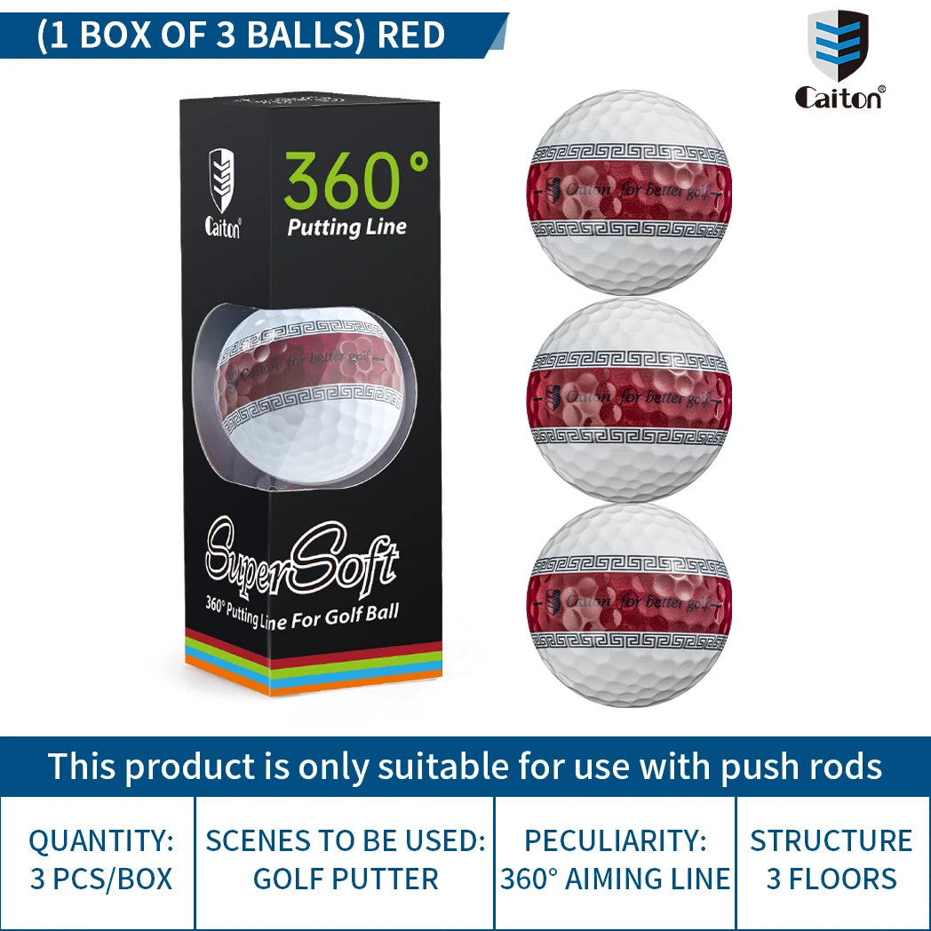 Caiton 12/3pcs 3-Layer PU Putter Golf Ball, 360° Precision Stable Shooting Line, Enhancing Putting Accuracy and Stability