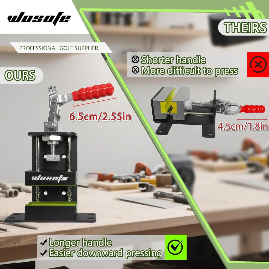 wosofe Golf Club Regrip Vise Tool，Rubber Grip Vise Clamp，Golf Club Gripping Station,Golf Workshop Supplies，Includes A Regripping