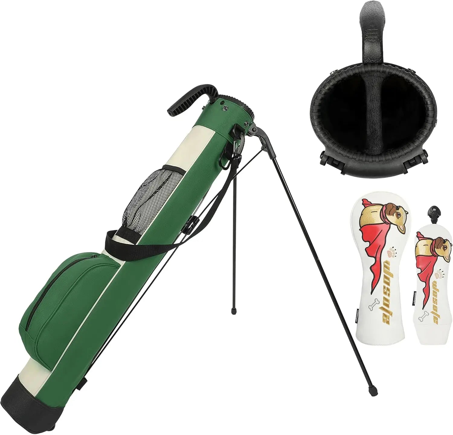 Golf Stand Bag  with Dual Shoulder Straps Ultra-Lightweight 2-Way Divider Sunday Carry Bag for 4-5 Clubs | Portable