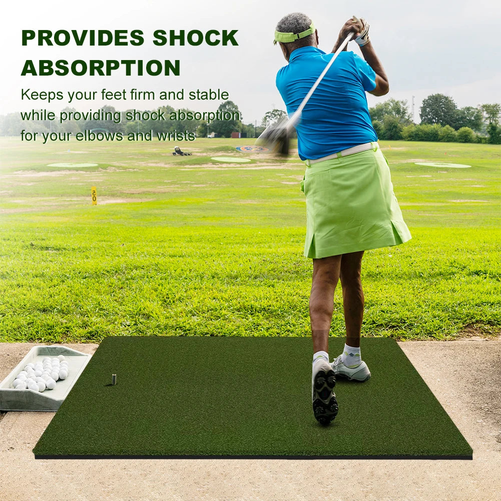 5x5ft Golf Chipping Driving Range Tee Line Practice Mat 35mm Artificial Hitting Training Mat Gifts for Men Dad